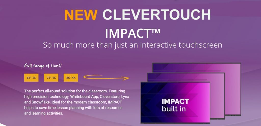 New Clevertouch Impact Interactive Touchscreen